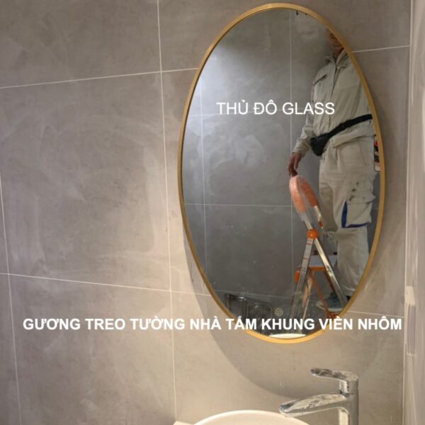 Gương treo tường nhà tắm khung viền nhôm tại Hà Nội
